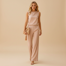 Load image into Gallery viewer, Round Neck Wide Leg Jumpsuit for Women with Flowing Fit
