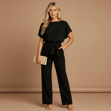 Load image into Gallery viewer, High Waist Lace Detail Jumpsuit for Women with Straight Leg Fit

