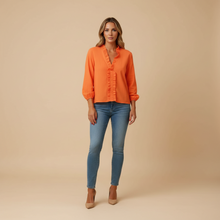Load image into Gallery viewer, Women’s Ruffle Detail Blouse with Lightweight Elegant Fit

