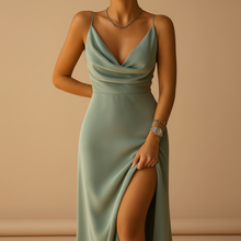 Load image into Gallery viewer, V Neck Maxi Dress for Women with Flowing Ankle Length Cut
