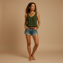 Load image into Gallery viewer, Women’s Sleeveless V Neck Summer Blouse Lightweight Casual Top
